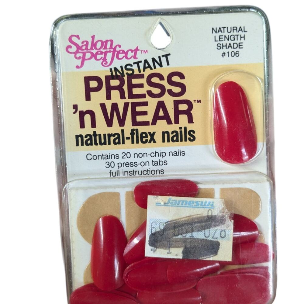 Vintage 80s New rare Salon‎ Perfect  Press n' Wear press on nails shade #106